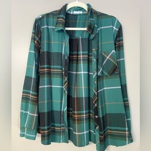 Maurices Green Plaid Shirt